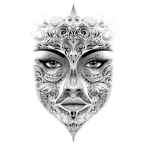 Maori Face Tattoo Tattoo Vector Art