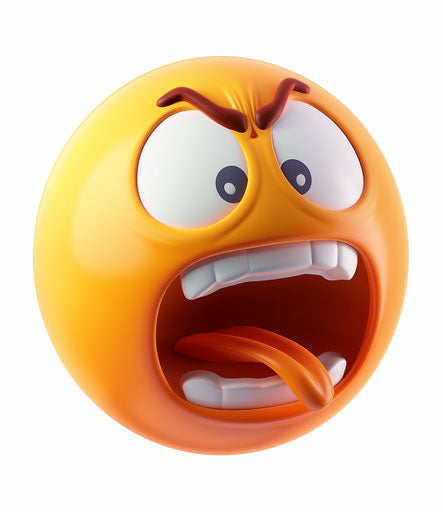 Screaming face emoji clipart, plain white background 13:15
