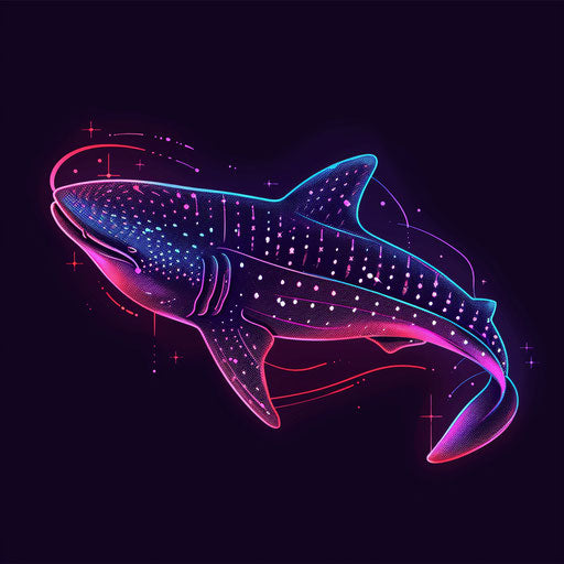 Modern flat tattoo sketch of a whale shark