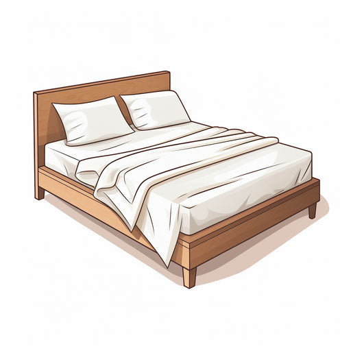 Minimalist bed clipart, on white background