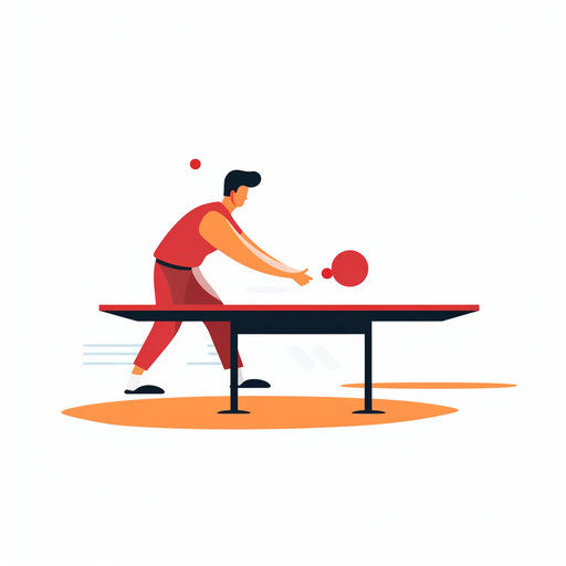 Minimalist table tennis clipart on white background
