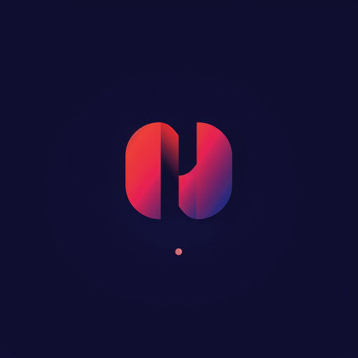 Audio logo in red and navy with a vibrant gradient background