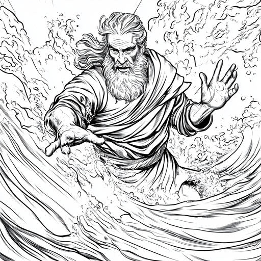 The Red Sea's dynamic split by Moses, Mike Zeck style