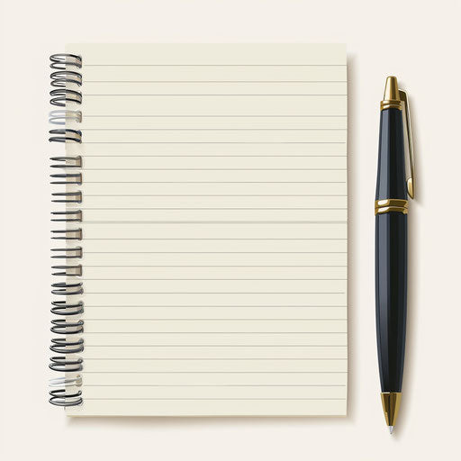 Notepad clipart in a photo realistic style against flat white background