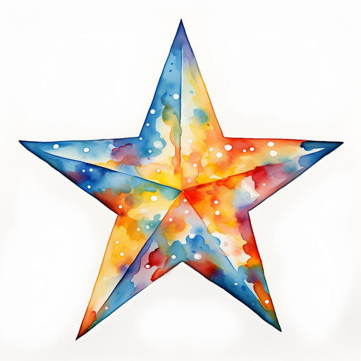 Star clipart in the style of Impressionistic Art, on white background