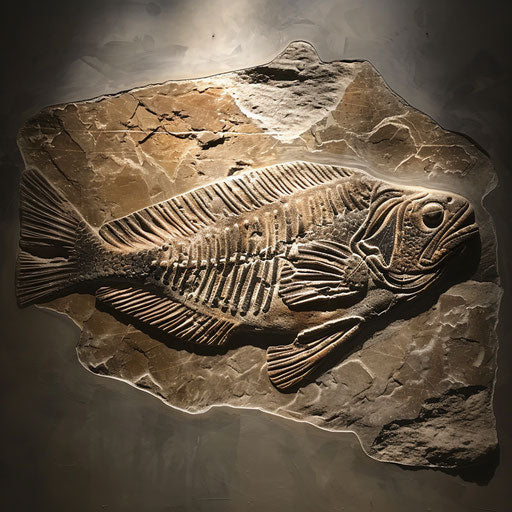 Ancient fossil of a fish telling the story of life