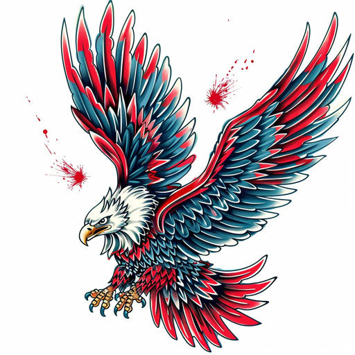 Vintage American traditional eagle tattoo design