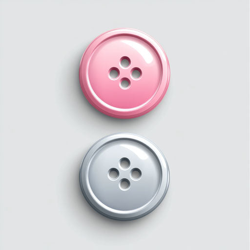 3D Buttons in photo realistic style on flat white background