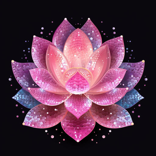 Modern geometric iridescent lotus flower