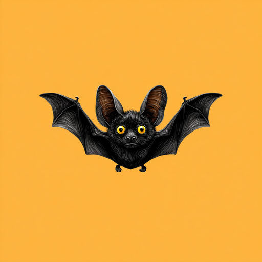 Stylized bat with bright yellow eyes for Halloween