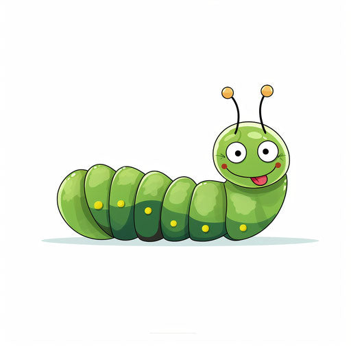 Caterpillar clipart in Minimalist style, on white background