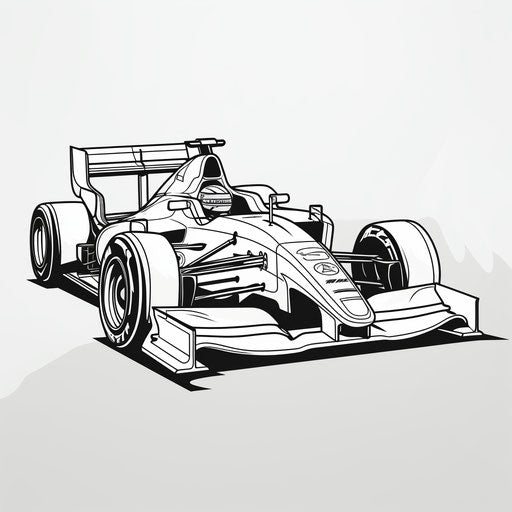 Formula car coloring with racing car
