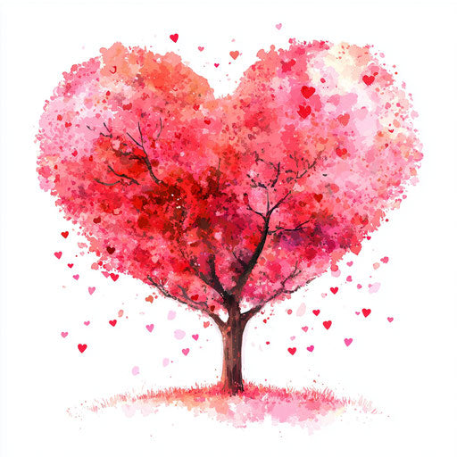 Heart-shaped pink tree for Valentine's Day