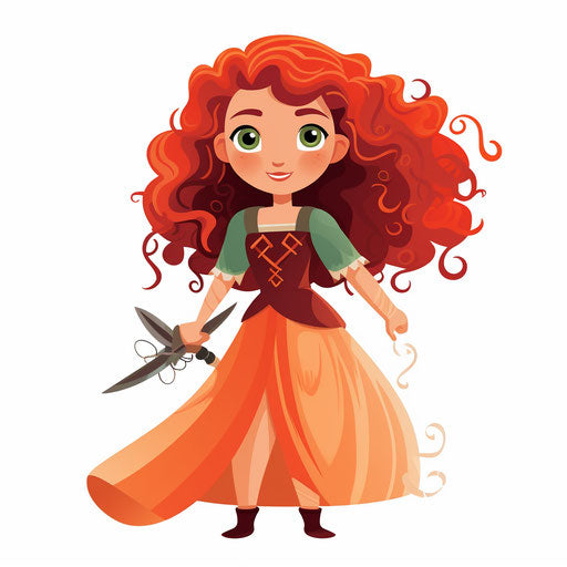 Brave illustration in the minimalist style, on a white background