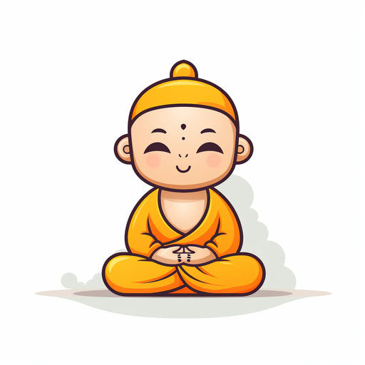 Buddha clipart in minimalist style, on white background