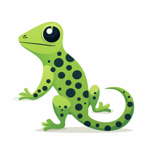 Gecko clipart in Minimalist style, on white background