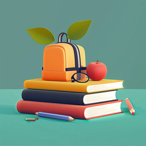 Teachers Day clipart in photo realistic style with a flat random background, high contrast and saturated hues