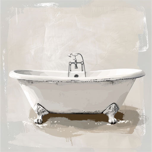 Realistic bath illustration with random flat background and textures