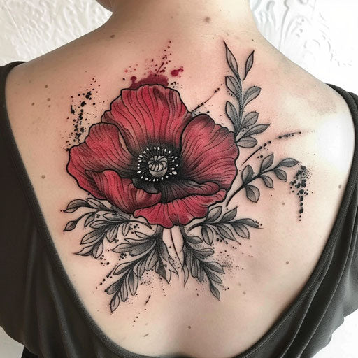 Bold and graphic poppy tattoo design