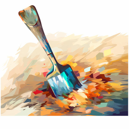 Spade icon in the style of Impressionistic Art, on white background