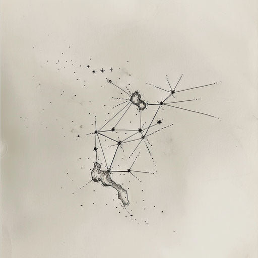 Ethereal Virgo constellation tattoo sketch