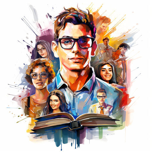 Yearbook clipart in the style of Impressionistic Art