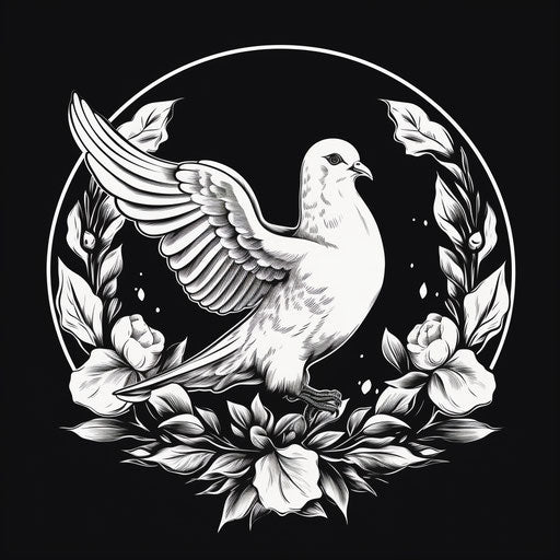 Symbol of peace, compassion and understanding in detailed engraving