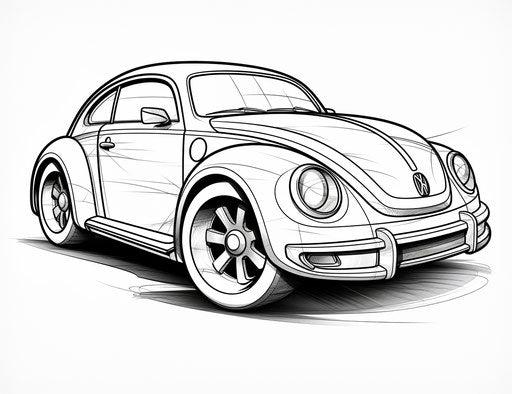 Cartoon cars in subtle tones of gray and black