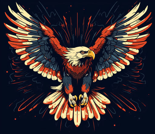 Eagle in full motion with wings spread