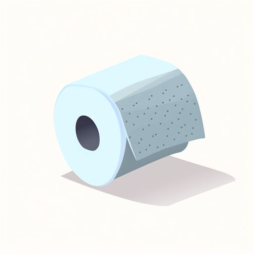 Toilet paper in Minimalist style, on white background