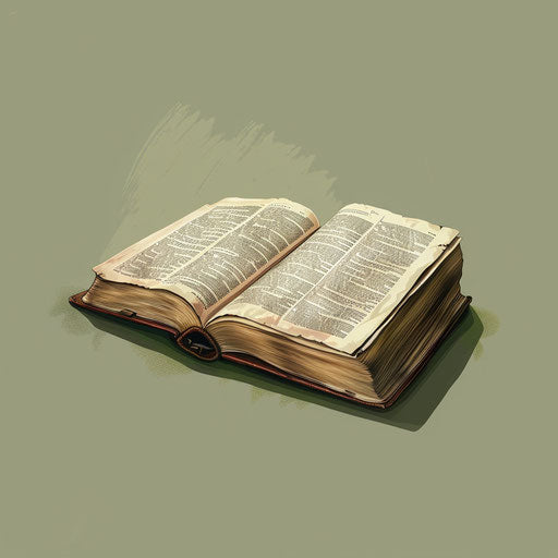 Dictionary clipart on olive background, soft gradients