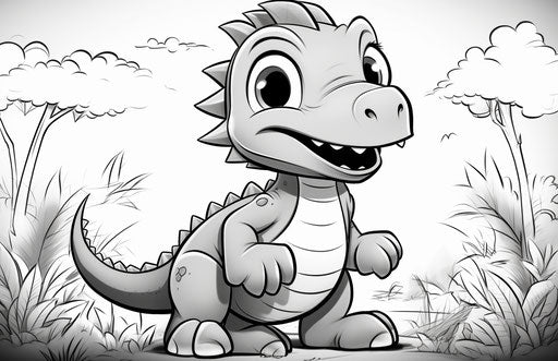 Delfina the dinosaur from the movie raptor coloring pages in comic strip style
