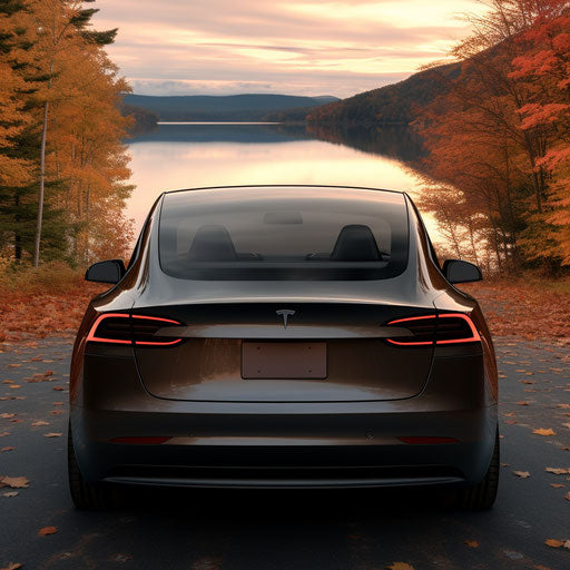 Rearview of Tesla Model 3