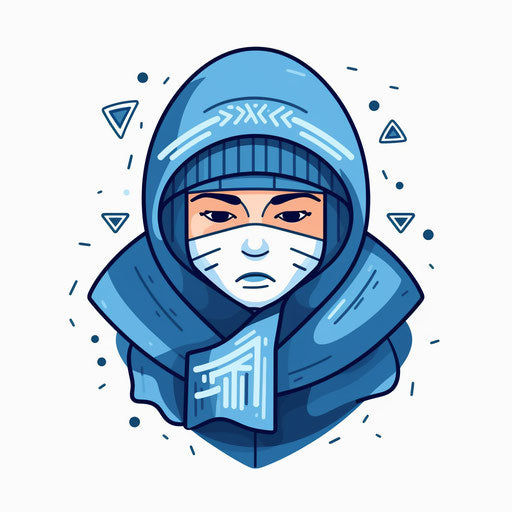 Cold illustration in minimalist style, on white background