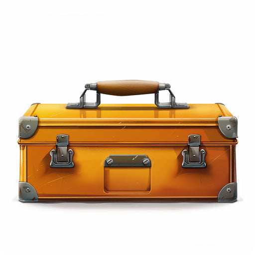 Realistic toolbox clipart on white background with vivid colors