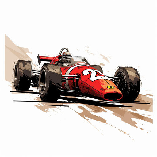 Race car clipart in the style of Chiaroscuro Art, on a white background