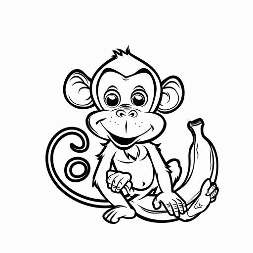 Unique monkey silhouette with a playful pose and a banana