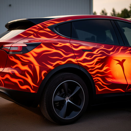 Flame decal for Tesla Model Y