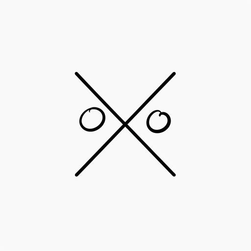 Minimalist xo tattoo sketch with simple lines and negative space