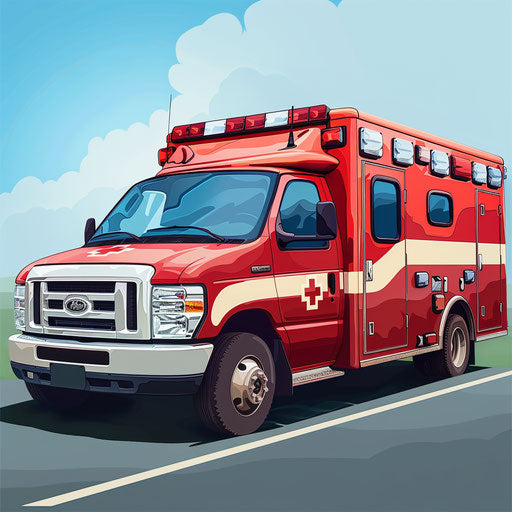 Emergency clipart with random flat background and vibrant tones