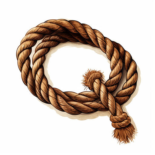 Chiaroscuro style rope illustration on white background