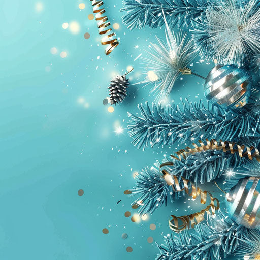 Realistic 2024 New Year clipart on a flat, serene aqua background