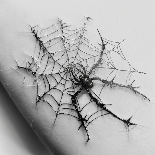 Barbed wire spider web
