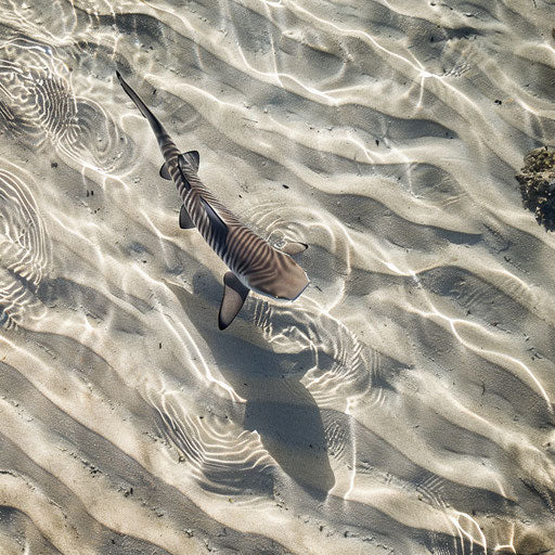 A zebra shark swimming in crystal clear waters