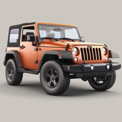 Realistic jeep clipart on flat white background