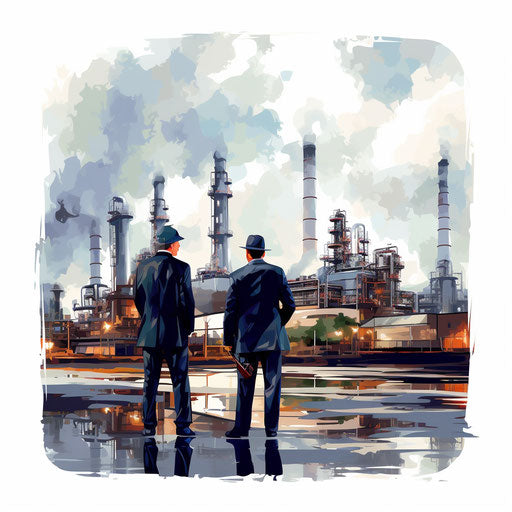 Company clipart in the style of Oil painting, on a white background