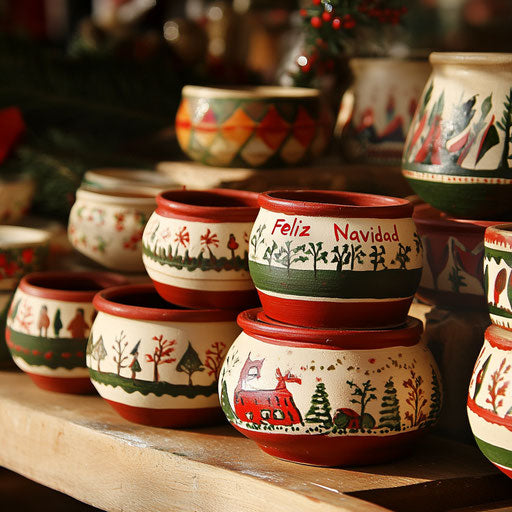 Festive market stall with Christmas crafts