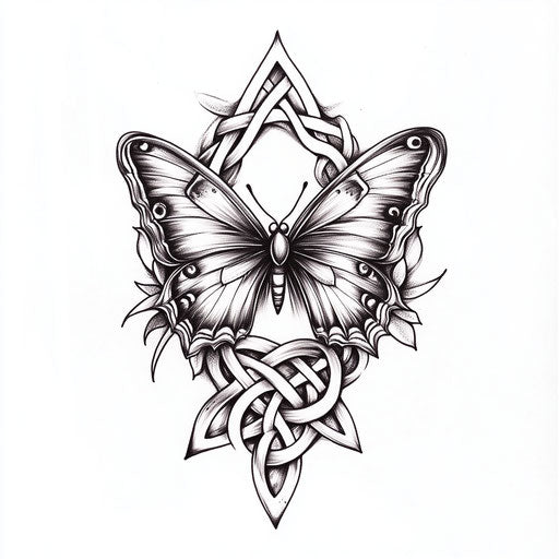 Beautiful butterfly tattoo for women – Clipart style