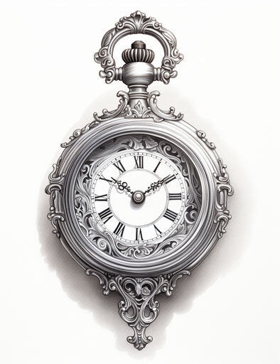 Elegant pocket watch with detailed grisaille details