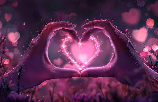 Creating a heart symbol in pink and black style